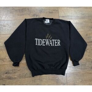 Vintage 90s Tidewater Crewneck Sweatshirt Black M Virginia, Maryland Made In USA